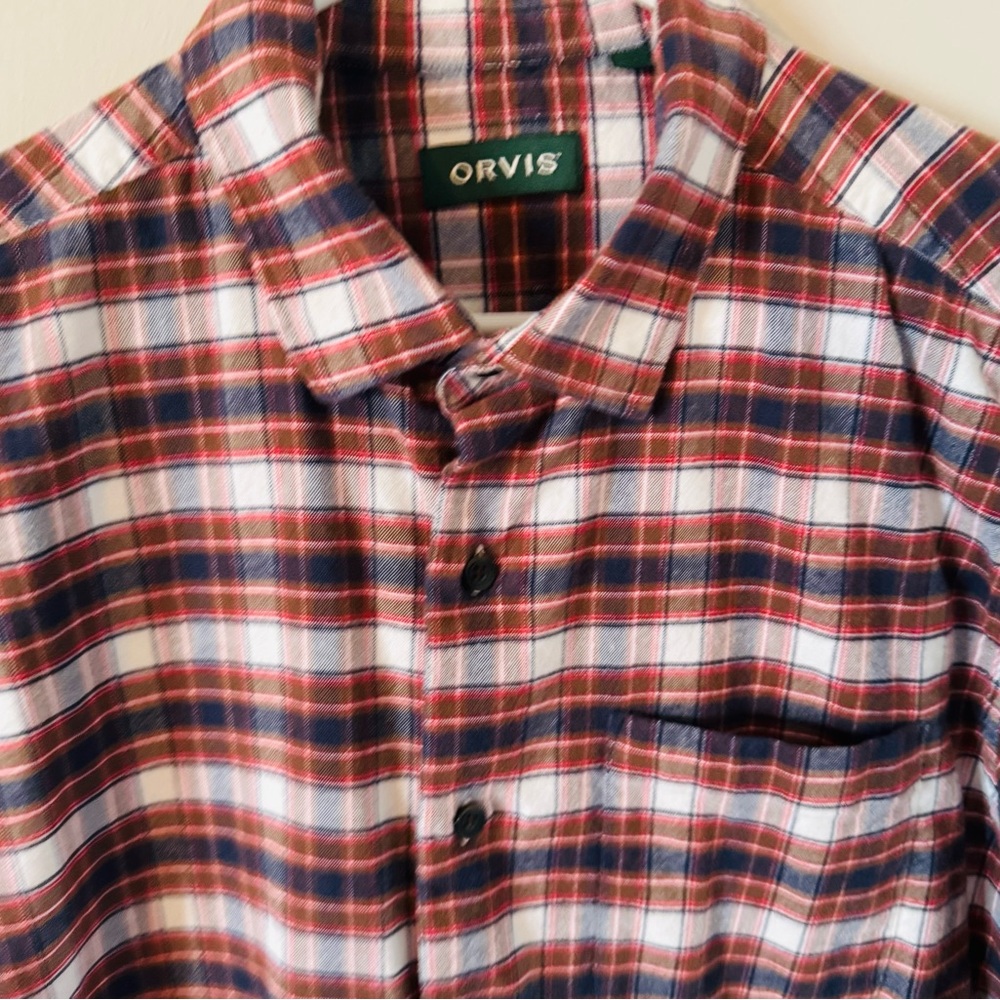 Orvis Multicolored Luxury Cotton & Merino Men’s L Long Sleeve Button‎ Up Shirt - Picture 6 of 7